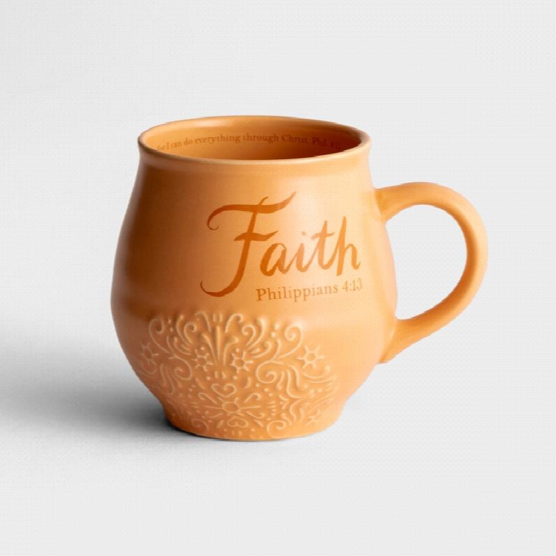 Image for 68733 DaySpring Kitchenware Faith Stoneware Ceramic Textured Mug