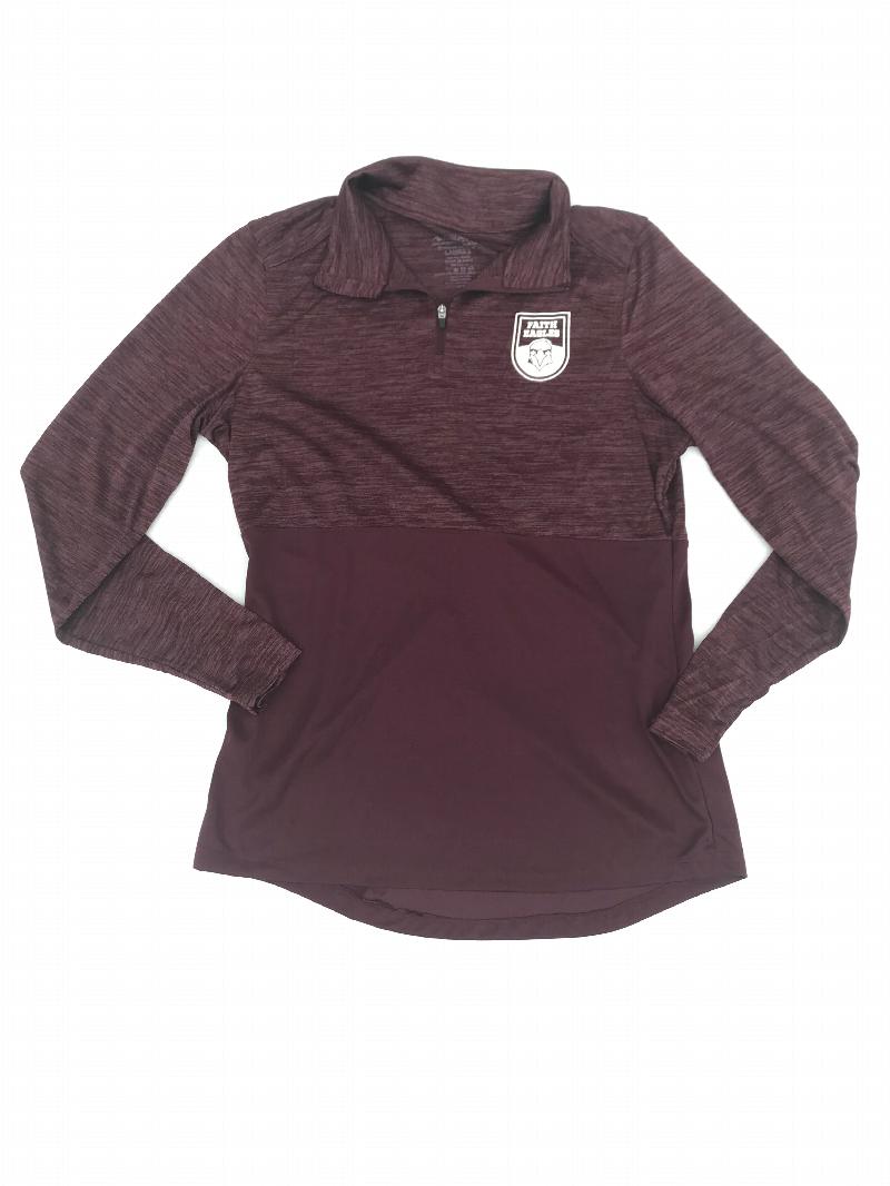 Image for L Womens Shadow Tonal Maroon 1/4 Zip Large